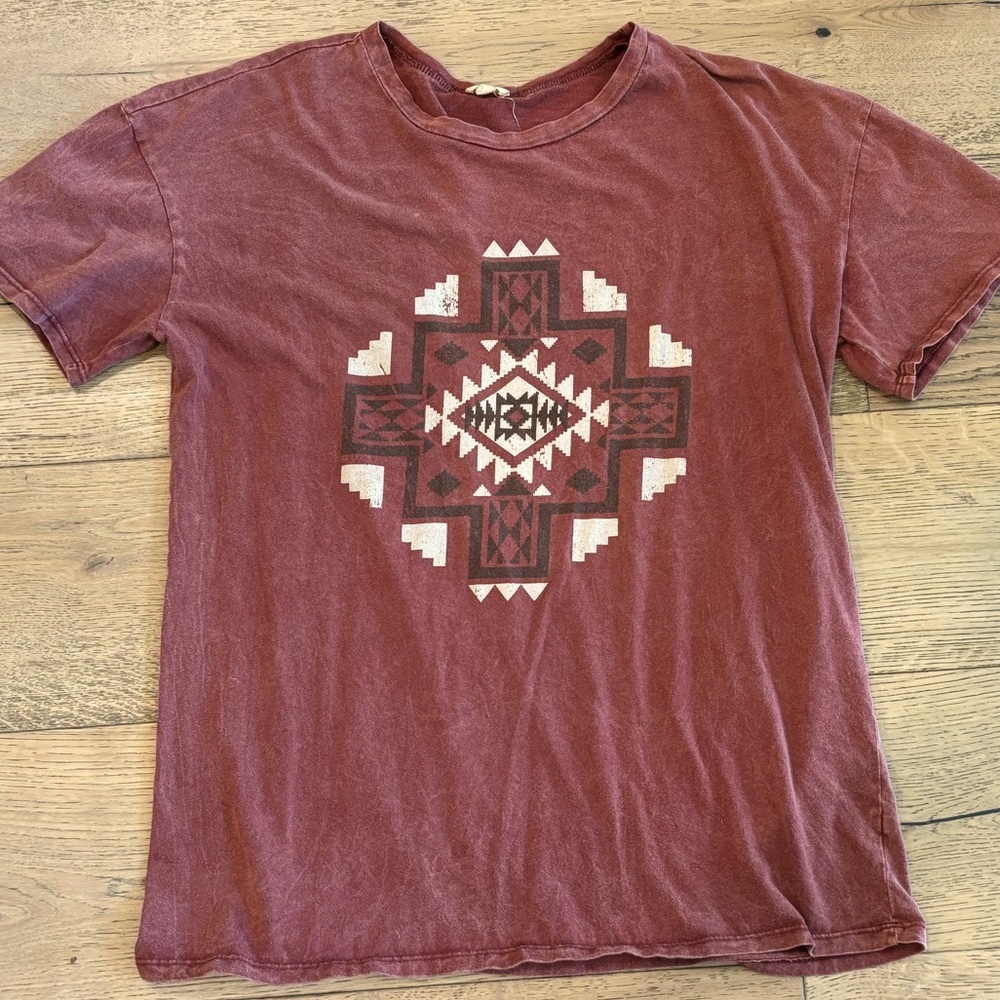 HEM & THREAD T-Shirt - Western Vibes - mineral wash distressed styling